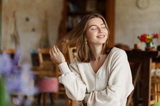 a relaxed woman after a physiotherapy session